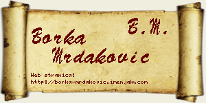 Borka Mrdaković vizit kartica